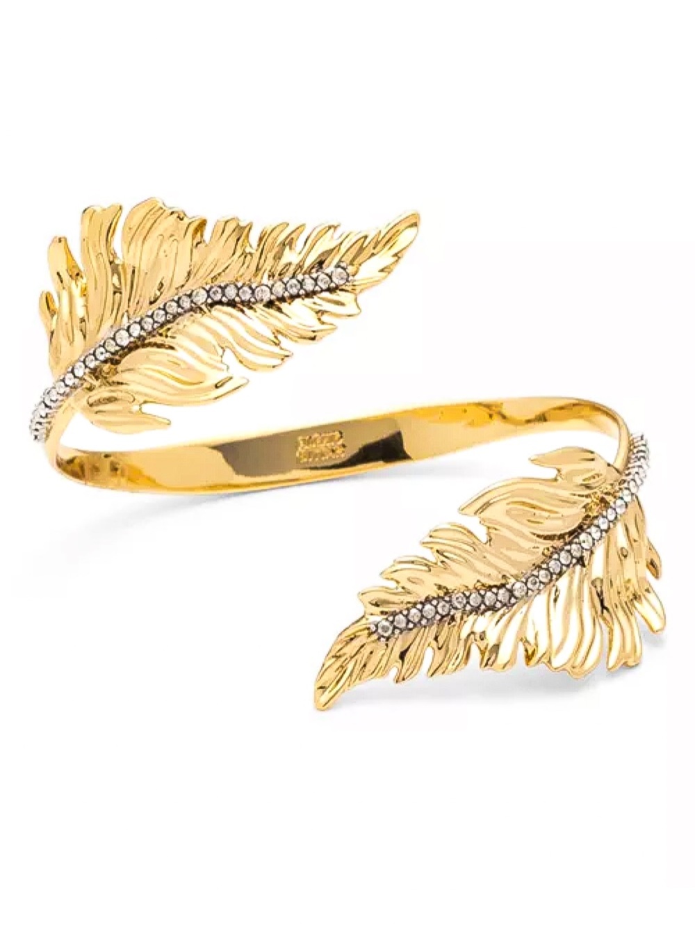 Alexis Bittar Double Pavé Feather Bypass Cuff Bracelet